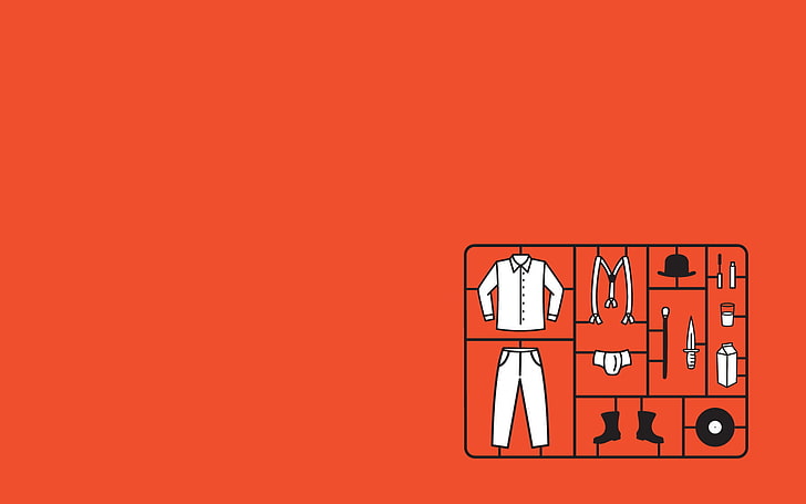 minimalism, A Clockwork Orange, red, communication, no people