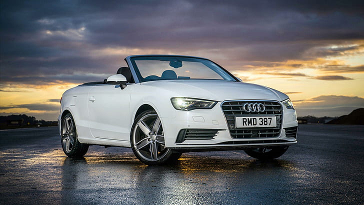 2015 Audi A3 Cabriolet Sport, white audi convertible coupe, cars, HD wallpaper