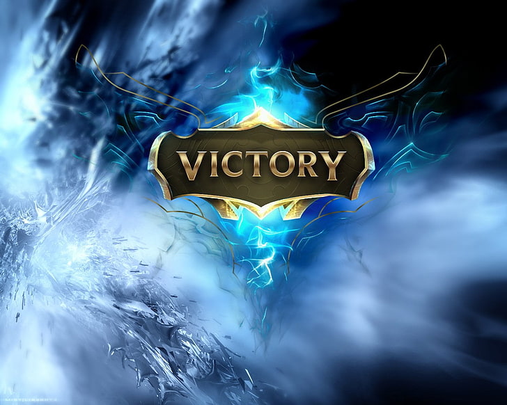 HD wallpaper: Victory logo, Video Game, League Of Legends, Photoshop, text  | Wallpaper Flare
