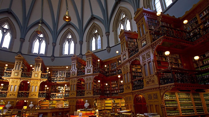 library of parliament, ottawa, ontario, canada, medieval architecture, HD wallpaper