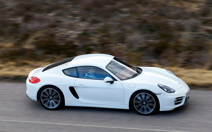 Porsche Cayman, white cars, HD wallpaper
