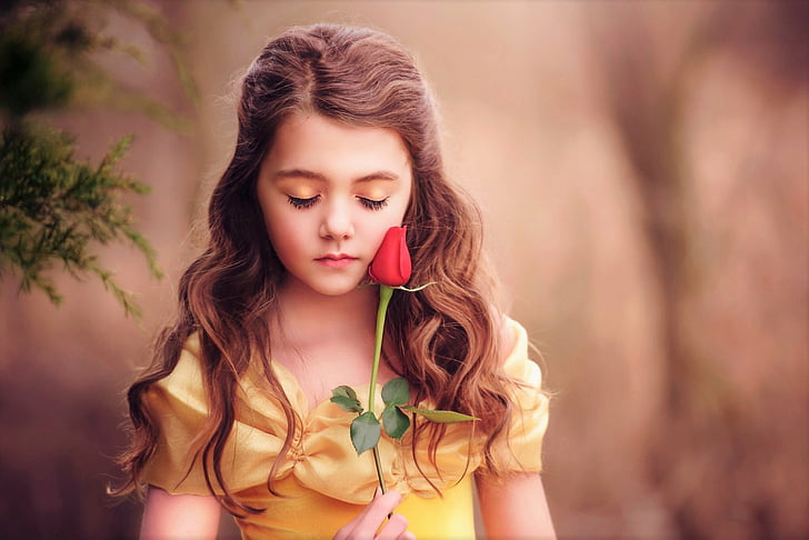 HD wallpaper: Photography, Child, Flower, Girl, Little Girl, Red Rose |  Wallpaper Flare