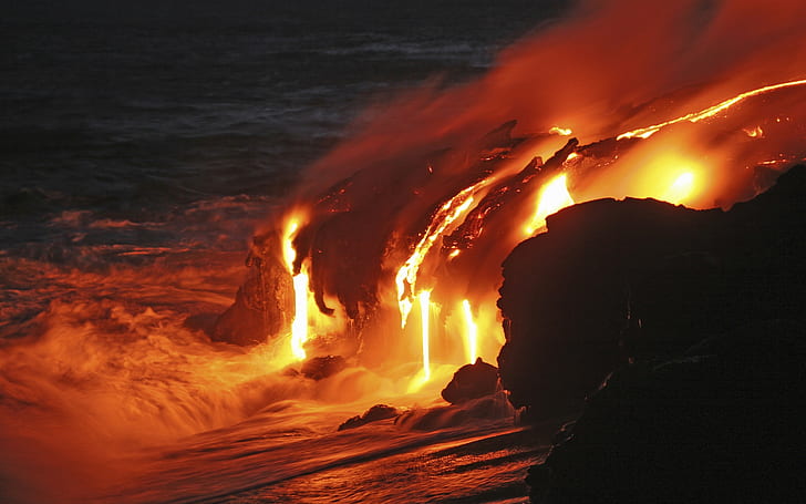 Kilauea lava flow, Hawaii, HD wallpaper