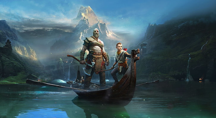 God Of War, Kratos and Atreus, 2018 Game, God of War wallpaper, HD wallpaper