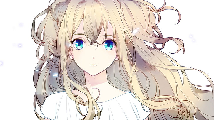 HD wallpaper: anime girls, blue eyes, blonde, white background, Vocaloid |  Wallpaper Flare