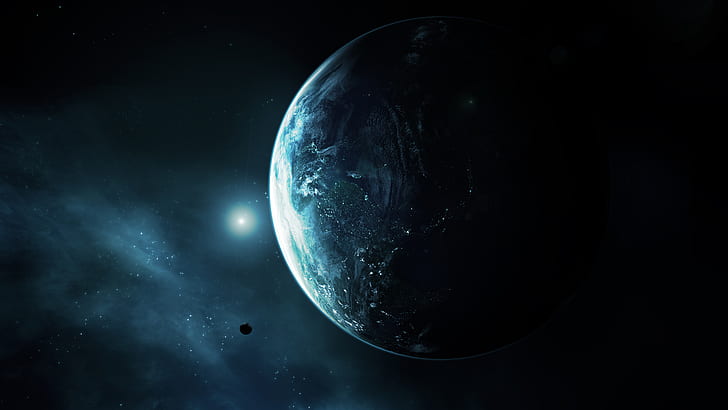 Space, Universe, Dark, Planets, Earth, HD wallpaper