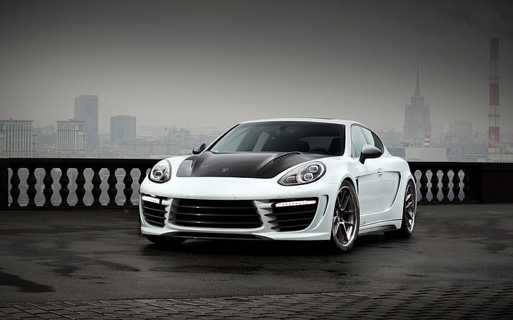 TopCar, Porsche, Porsche Panamera Stingray GTR, white cars, HD wallpaper