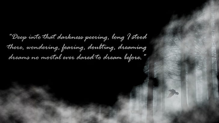 Edgar Allan Poe, quote, raven, HD wallpaper