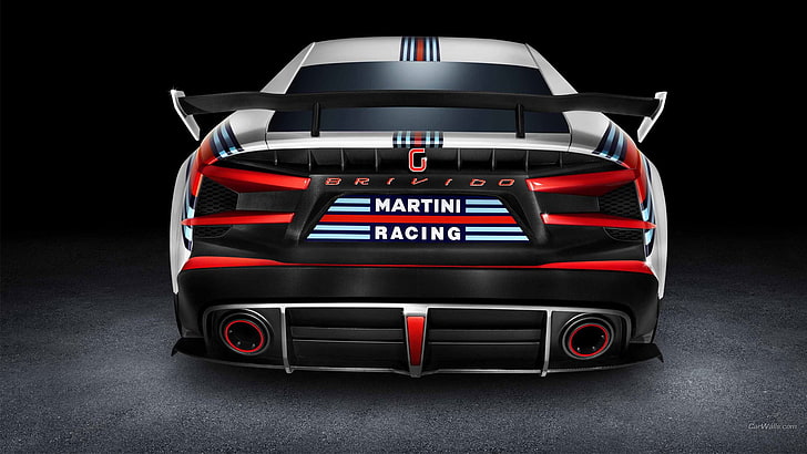 black and white Drivido martini racing vehicle, Italdesign Brivido Martini Racing, HD wallpaper