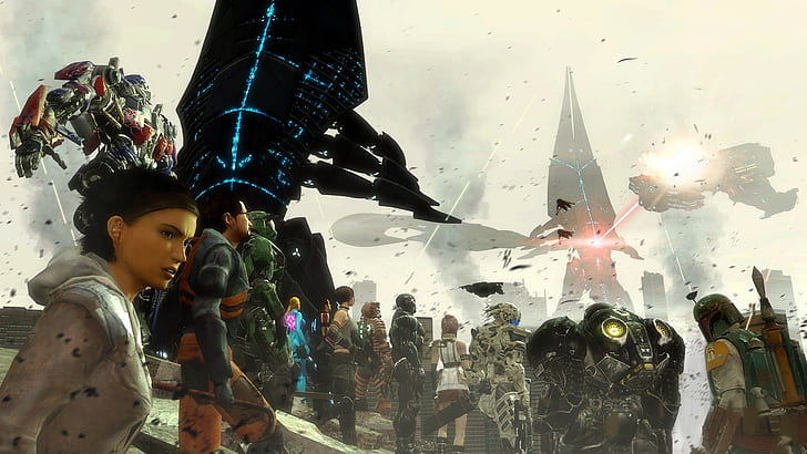 Mass Effect Half-Life Halo StarCraft Dead Space Crysis Star Wars Boba Fett Samus Master Chief Final  HD, HD wallpaper