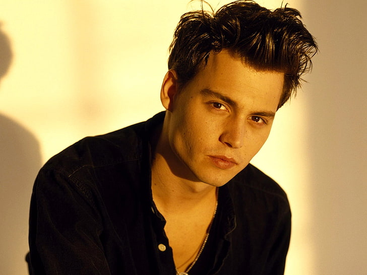 Johnny Depp, view, young, shirt, men, people, young Adult, males, HD wallpaper