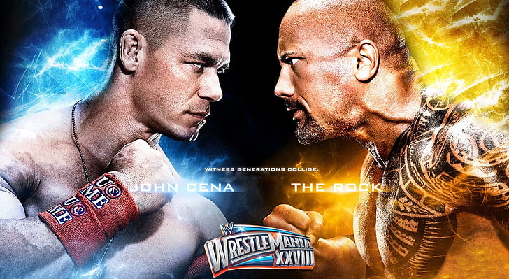 HD wallpaper: WrestleMania_XXVIII, John Cena Vs The Rock poster, Sports,  Wrestling | Wallpaper Flare