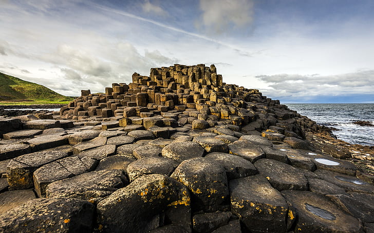 landscape, Ireland, Giant's Causeway, rock formation, nature