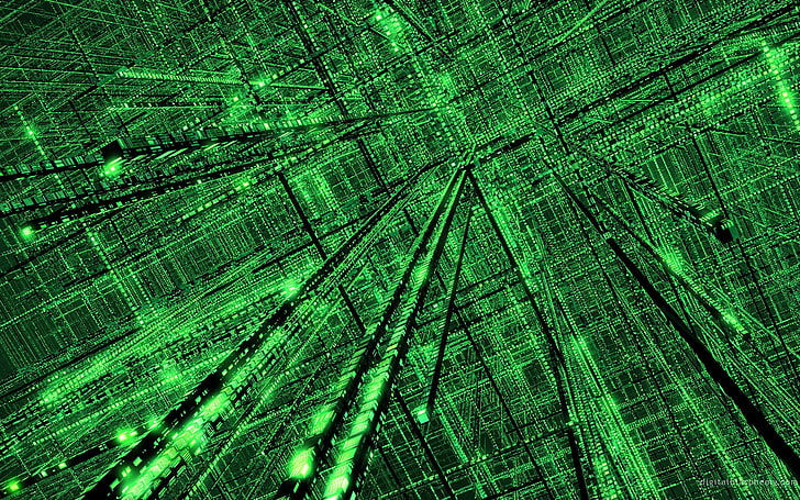 green laser lights digital wallpaper, The Matrix, Digital Blasphemy