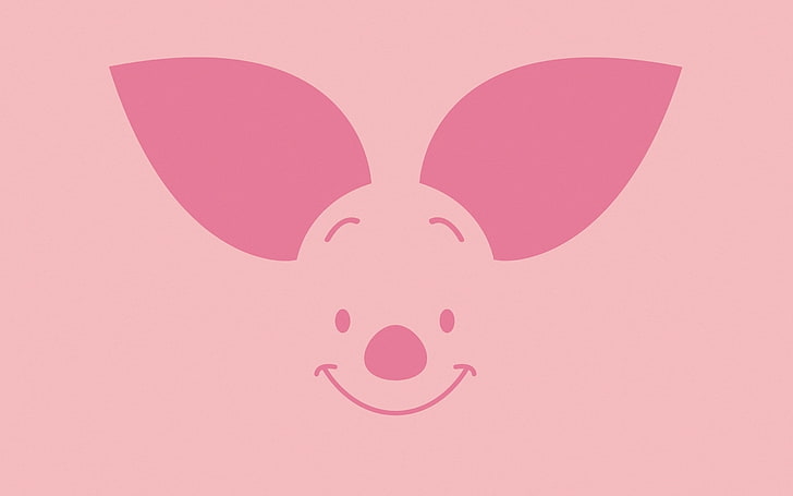 Winnie the Pooh Piglet wallpaper, face, snout, smile, nose, ears, HD wallpaper