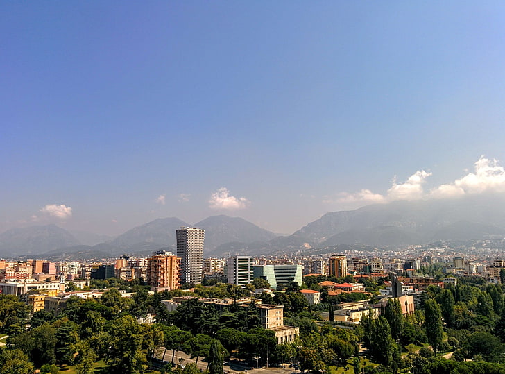 albania, architecture, buildings, city, cityscape, downtown, HD wallpaper