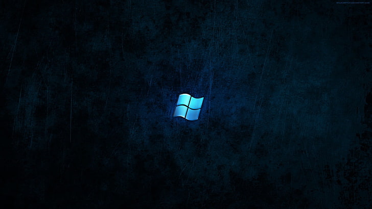 Microsoft Windows logo, Windows 7, dark, blue, Windows 10, digital art HD wallpaper