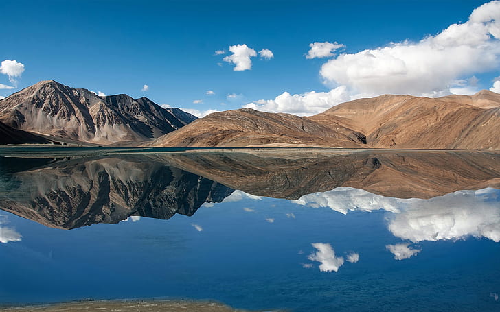 Jammu Kashmir Pangong Lake, gray mountain, HD wallpaper