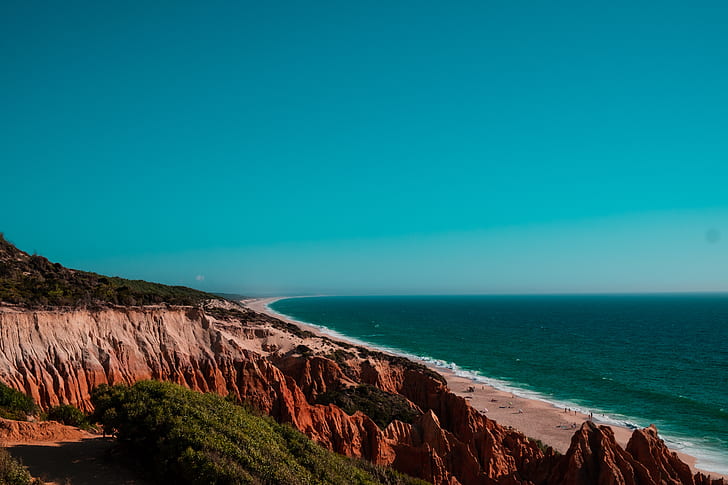 Portugal, beach, sky, landscape, HD wallpaper