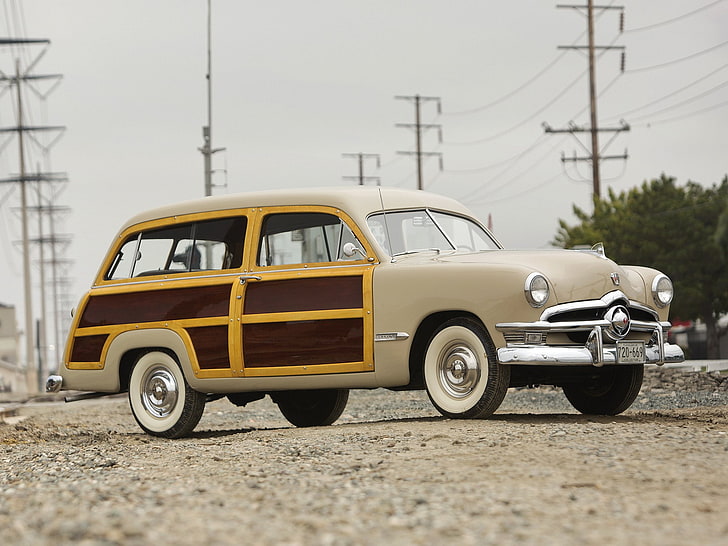 1950, country, custom, deluxe, ford, retro, squire, stationwagon