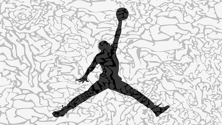Air Jordan logo, basketball, Michael Jordan, Nike, one person HD wallpaper