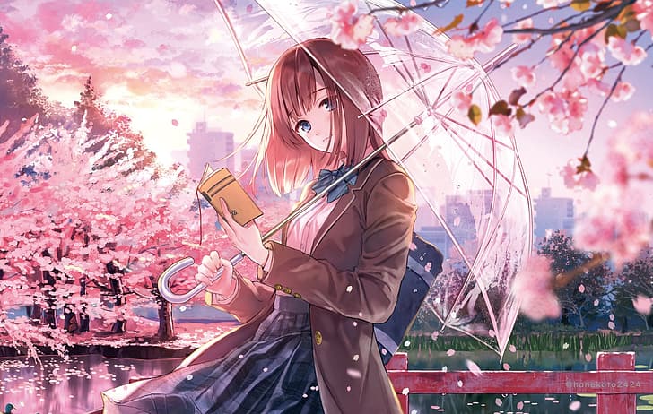 Cherry blossom anime girls 1080P, 2K, 4K, 5K HD wallpapers free download |  Wallpaper Flare