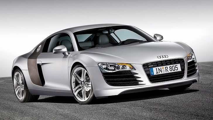 gray Audi coupe, car, silver cars, vehicle, motor vehicle, mode of transportation, HD wallpaper