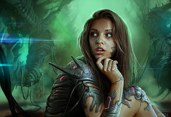 fantasy art, artwork, cyborg, HD wallpaper