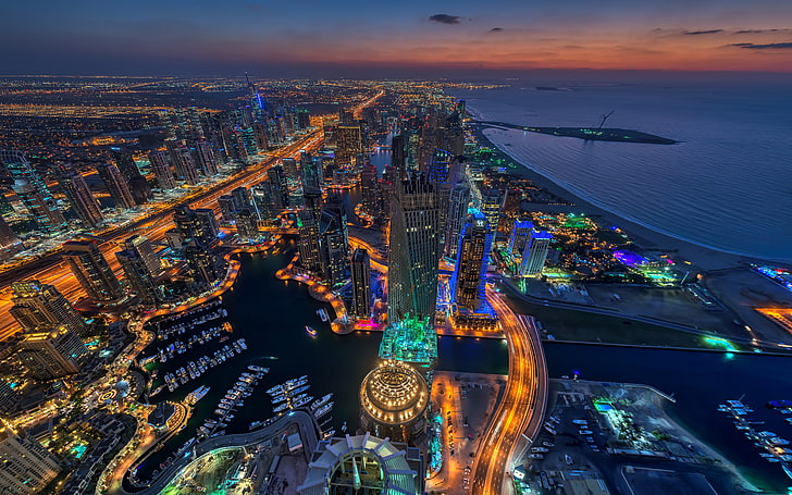 Dubai Blackout Horizon Photography The Air United Arab Emirates Dubai Marina Wallpaper Hd 5200×3250