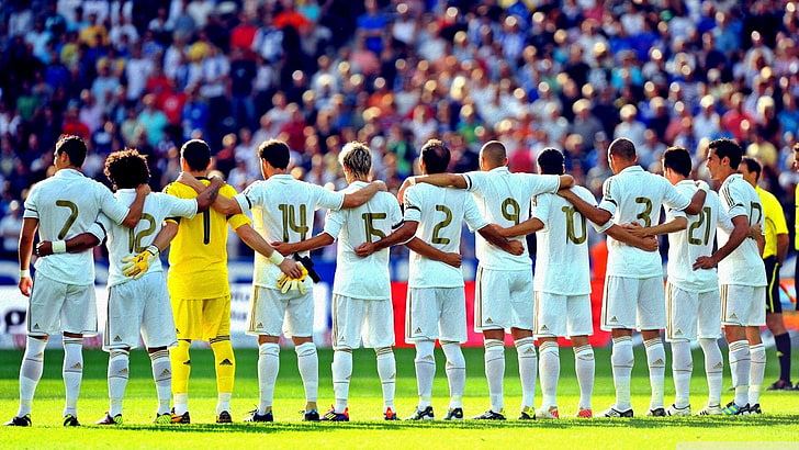 group of soccer player, Real Madrid, Karim Benzema, Cristiano Ronaldo, HD wallpaper