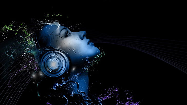 headphones music 1280x800  Entertainment Music HD Art