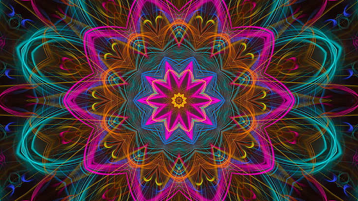 kaleidoscope, multi colored, backgrounds, creativity, pattern, HD wallpaper