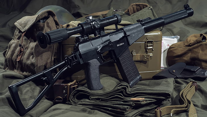 weapon, gun, firearm, assault rifle, as val, HD wallpaper