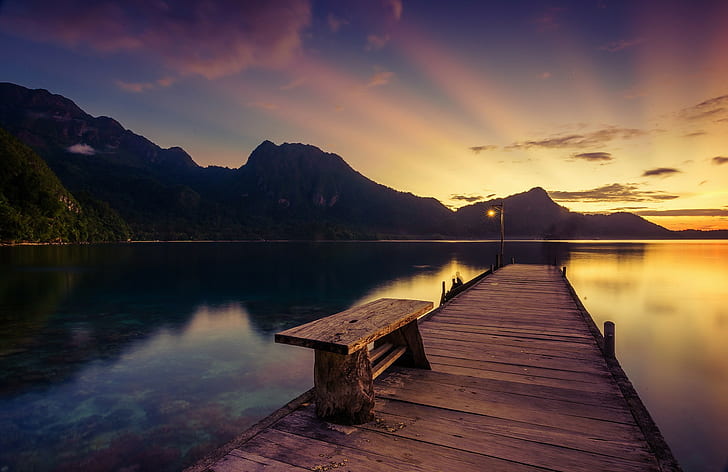 lake, water, sky, scenics - nature, beauty in nature, mountain, HD wallpaper
