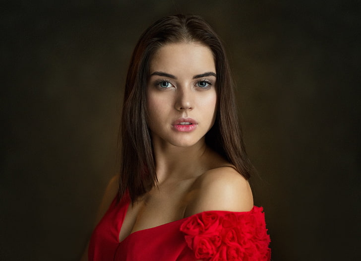 women's red sleeveless top, Tatyana Kozelkina, Maxim Maximov, HD wallpaper