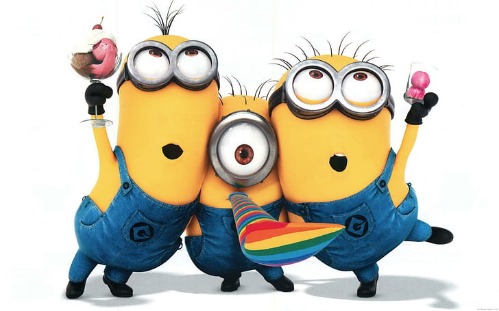 Happy Minions party, steve stuwart dave minions, despicable, cartoon