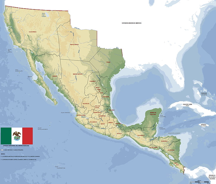 map, Mexico, nature, no people, physical geography, water, travel