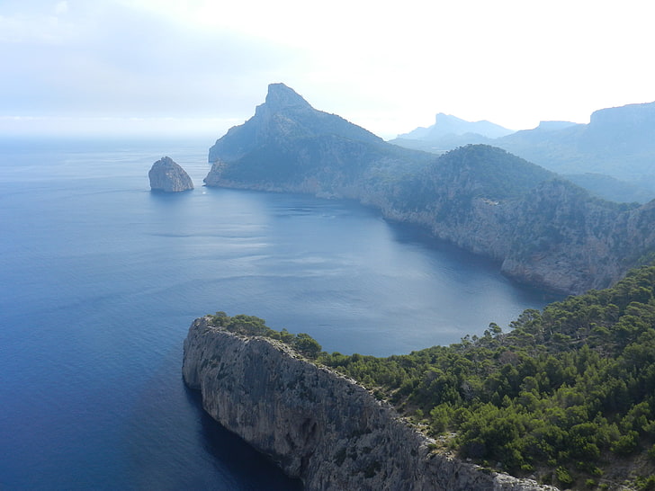 landscape, coast, Formentera, Mallorca, cliff, sea, scenics - nature, HD wallpaper