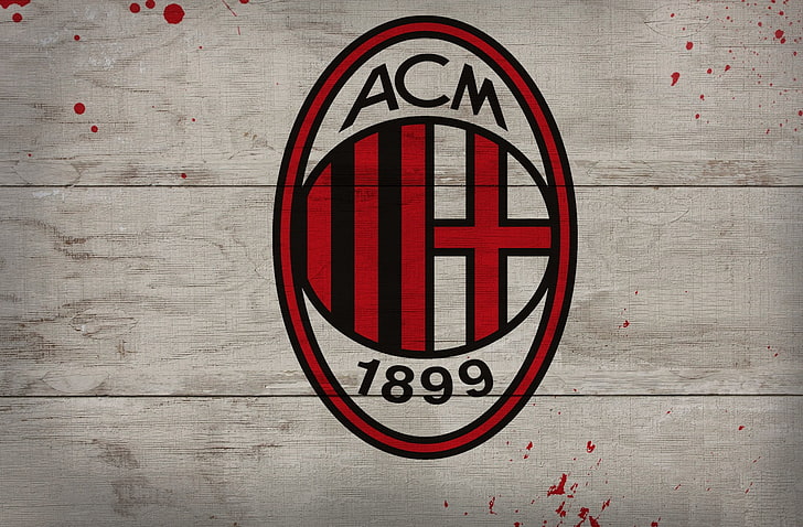 Ac Milan Football Club Logo, 1899 red and black ACM logo, Sports, HD wallpaper