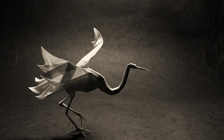 white paper bird decor, origami, photography, artwork, animal wildlife