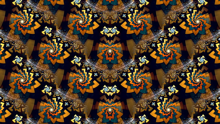 abstract, fractal, pattern, symmetry, digital art, art and craft, HD wallpaper