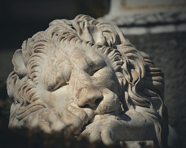 Lion Statue Sculpture HD, digital/artwork