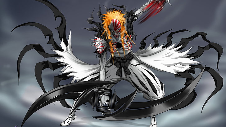 Ichigo Kurosaki illustration, Bleach, sword, Kurosaki Ichigo, HD wallpaper