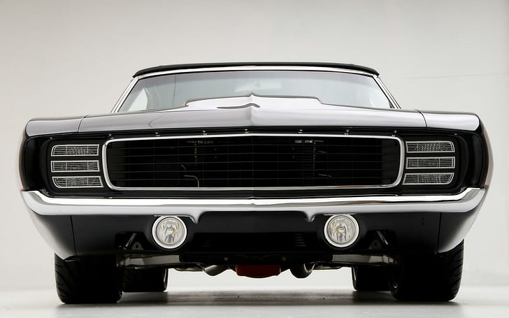 Chevrolet Camaro 1969, black coupe, muscle car, tuned, cars, HD wallpaper