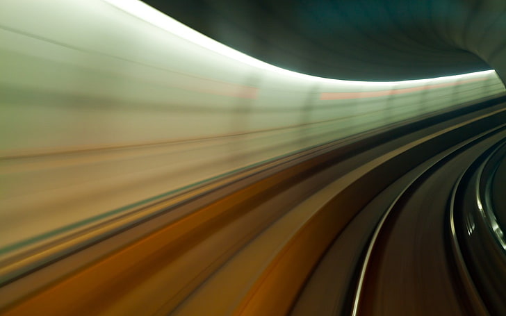tunnel, transportation, speed, rail transportation, blurred motion, HD wallpaper