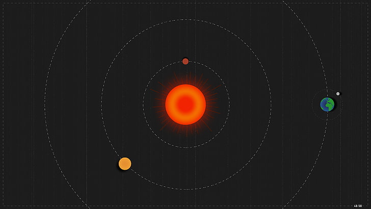 solar system digital wallpaper, sun rays, lights, Moon, Venus, HD wallpaper