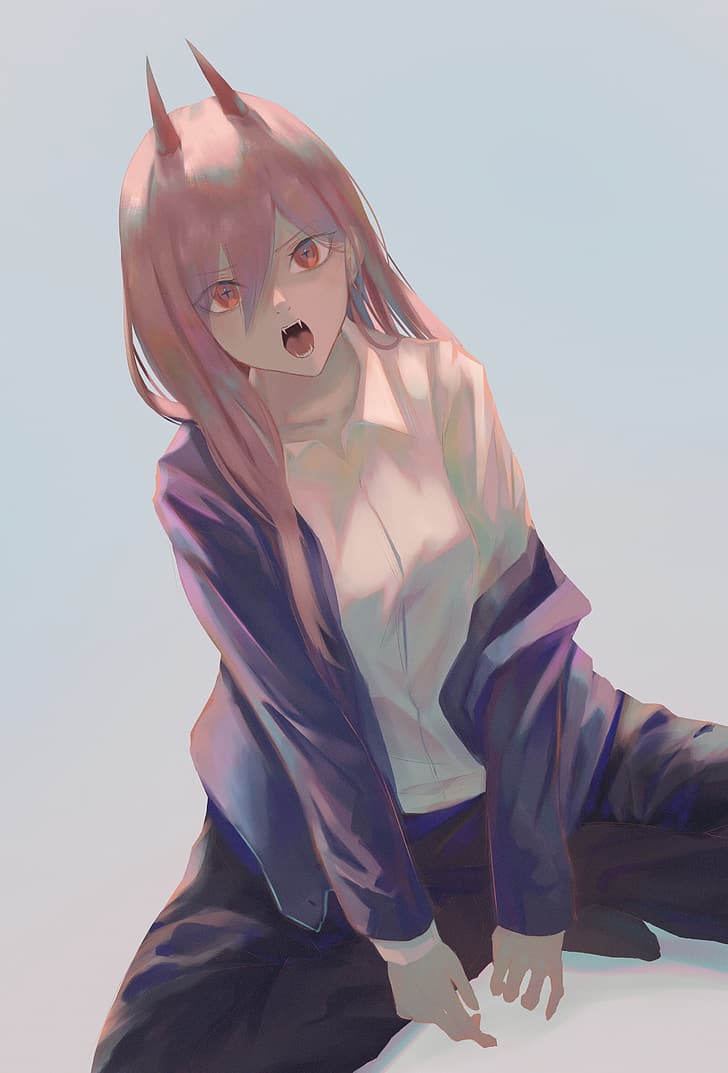 7ife, anime girls, portrait display, looking at viewer, Chainsaw Man