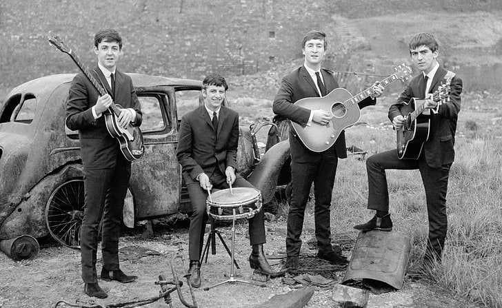 Beatles Band, The Beatles band, Vintage, group of people, musical instrument, HD wallpaper