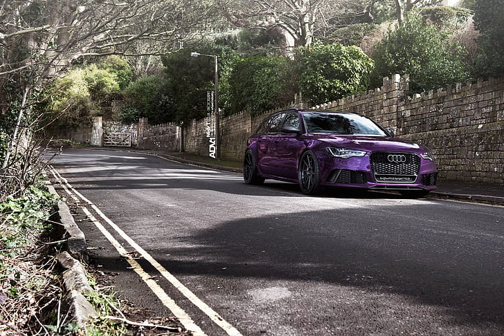 Audi, RS6, purple, ADV.1, ADV.1 Wheels, Quattro, audi quattro, HD wallpaper
