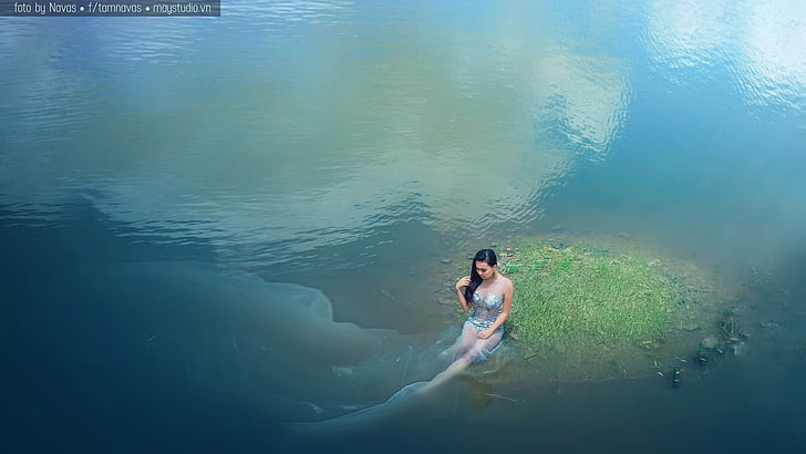 portrait, Asian, women, lagoon, water, one person, leisure activity, HD wallpaper